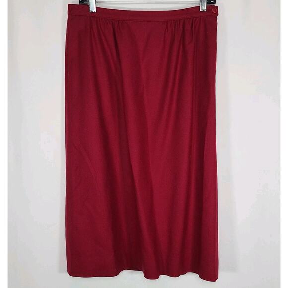 Pendleton Women's 100% Virgin Wool Skirt Blazer Set Maroon Red Vtg Size 12 - Picture 7 of 14
